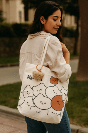 Bolsa de lona con osos – Ecológica y reutilizable