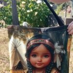 Bolsa de tela con diseño de niña Indígena