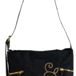 Bolso “Elegancia Bordada” – Negro con Detalles Dorados
