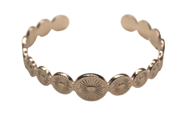 Brazalete del Sol dorada, de acero inoxidable
